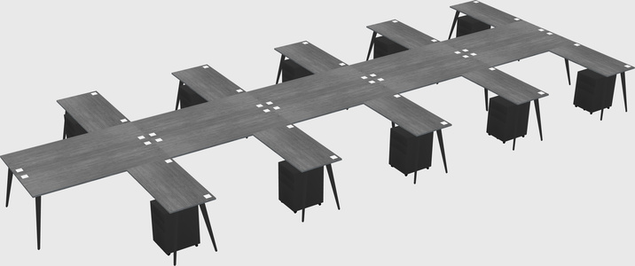 Shared l-shaped office desk system