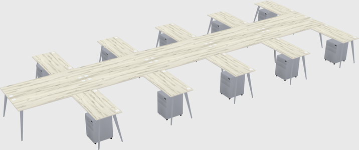 Shared l-shaped office desk system