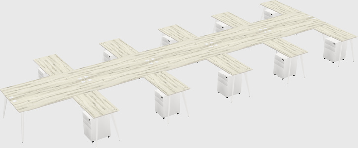 Shared l-shaped office desk system