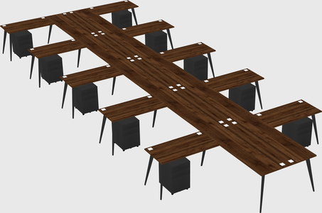 Shared l-shaped office desk system