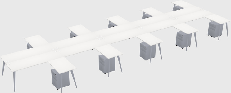 Shared l-shaped office desk system