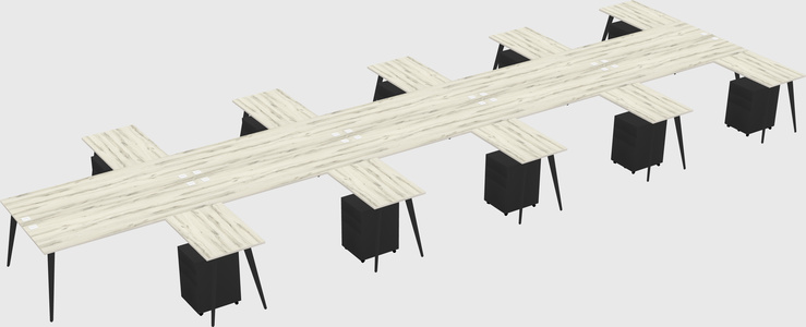 Shared l-shaped office desk system