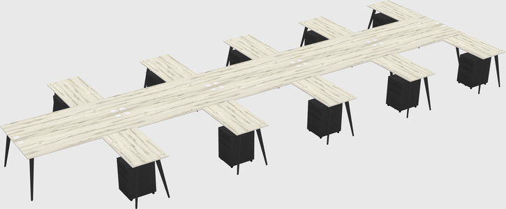 Shared l-shaped office desk system