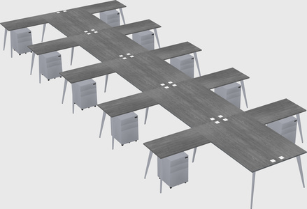 Shared l-shaped office desk system
