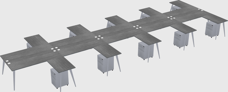 Shared l-shaped office desk system