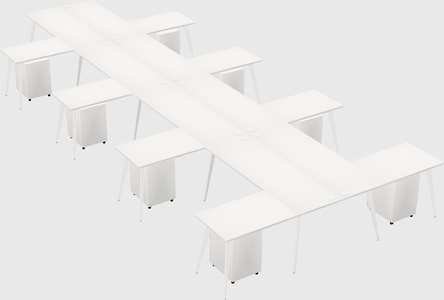 Shared l-shaped office desk system