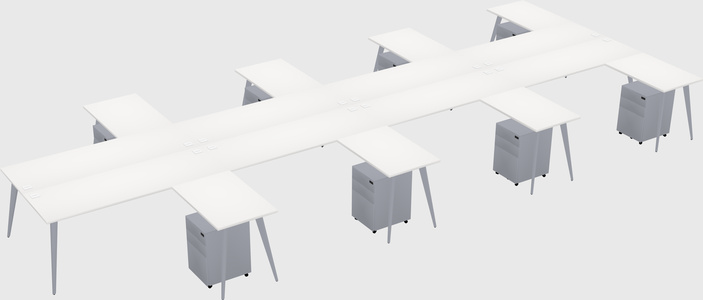 Shared l-shaped office desk system