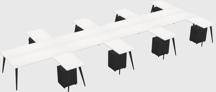 Shared l-shaped office desk system
