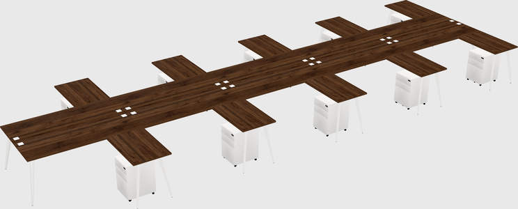 Shared l-shaped office desk system
