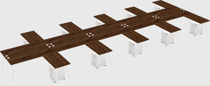 Shared l-shaped office desk system