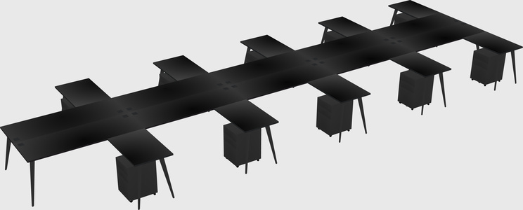 Shared l-shaped office desk system