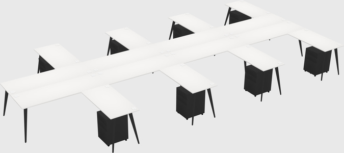 Shared l-shaped office desk system