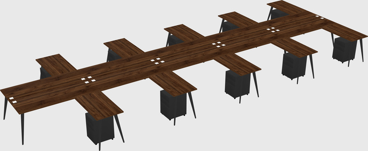 Shared l-shaped office desk system