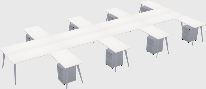 Shared l-shaped office desk system