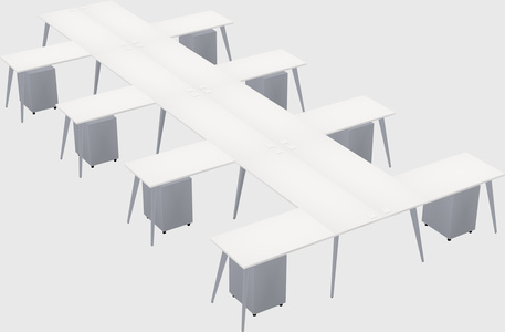 Shared l-shaped office desk system