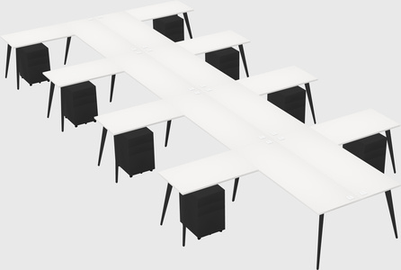 Shared l-shaped office desk system