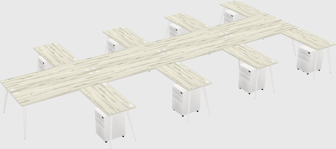 Shared l-shaped office desk system
