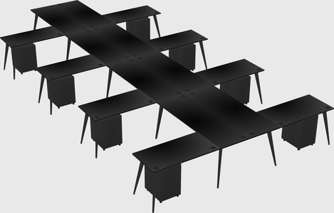 Shared l-shaped office desk system