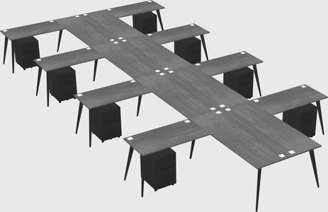 Shared l-shaped office desk system