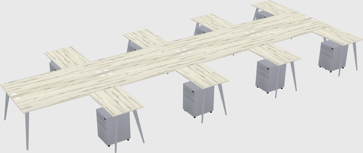 Shared l-shaped office desk system