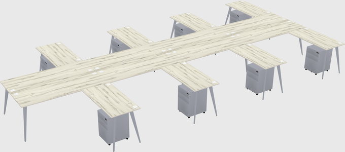 Shared l-shaped office desk system