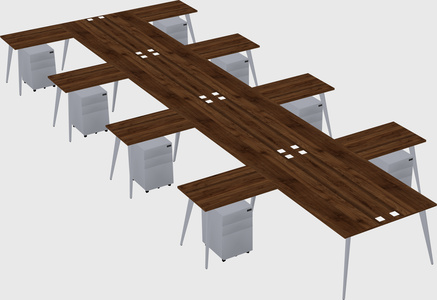 Shared l-shaped office desk system