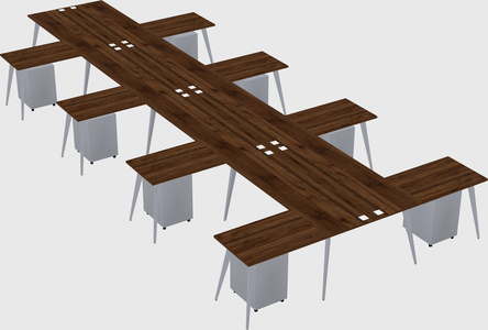 Shared l-shaped office desk system
