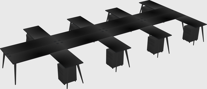 Shared l-shaped office desk system
