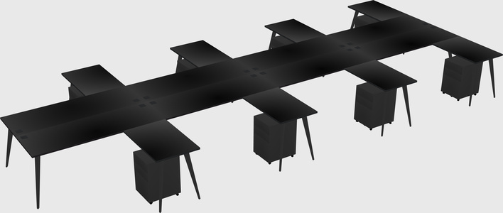 Shared l-shaped office desk system