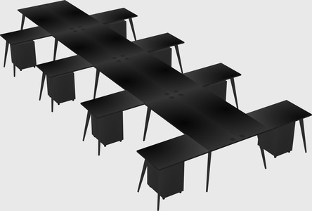 Shared l-shaped office desk system