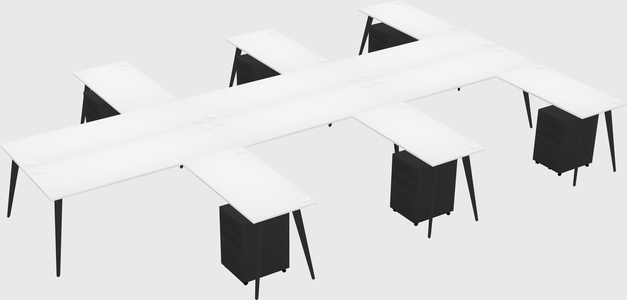 Shared l-shaped office desk system