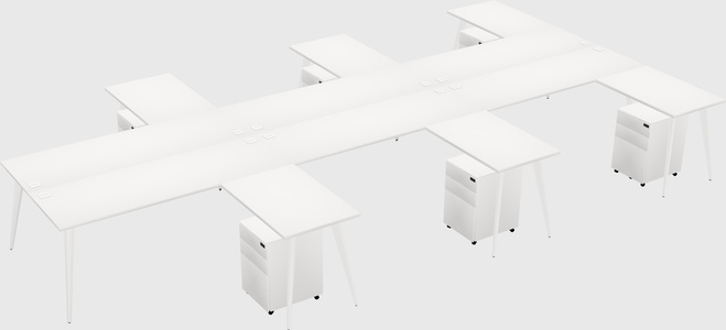 Shared l-shaped office desk system