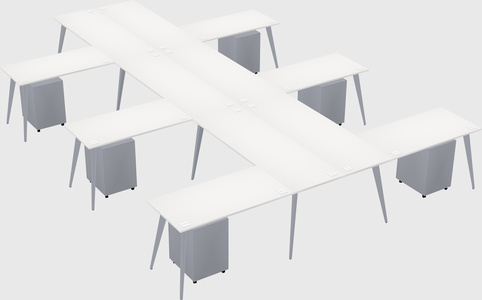 Shared l-shaped office desk system