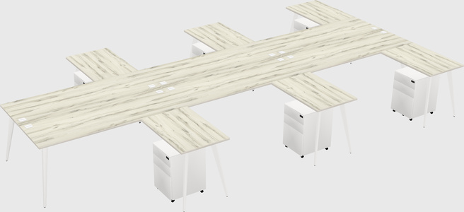 Shared l-shaped office desk system