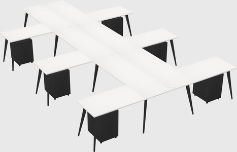 Shared l-shaped office desk system