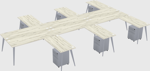 Shared l-shaped office desk system