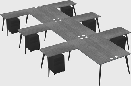 Shared l-shaped office desk system