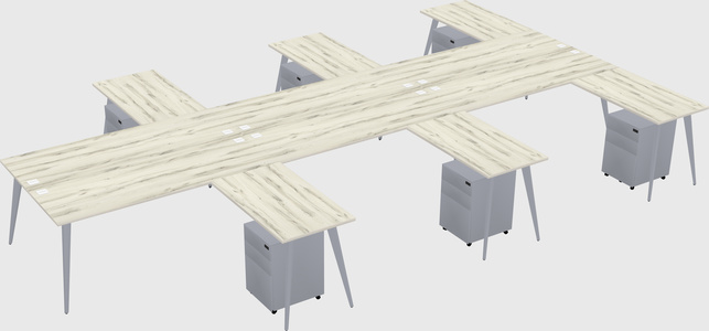 Shared l-shaped office desk system