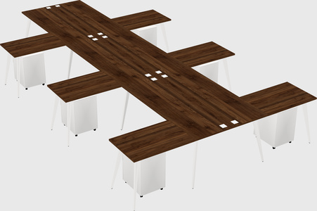 Shared l-shaped office desk system