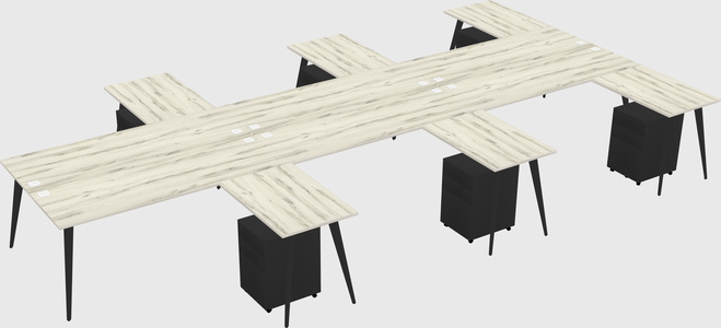 Shared l-shaped office desk system