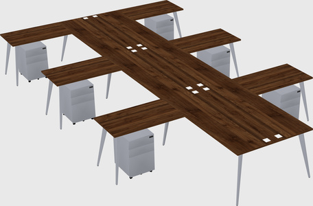 Shared l-shaped office desk system