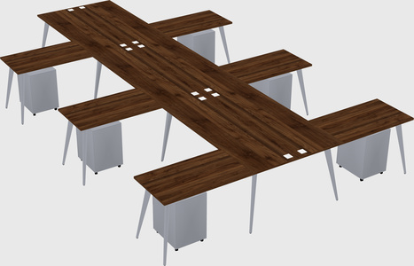 Shared l-shaped office desk system