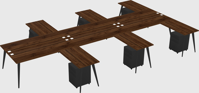 Shared l-shaped office desk system
