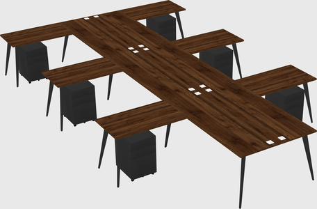 Shared l-shaped office desk system