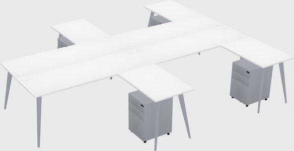 Shared l-shaped office desk system