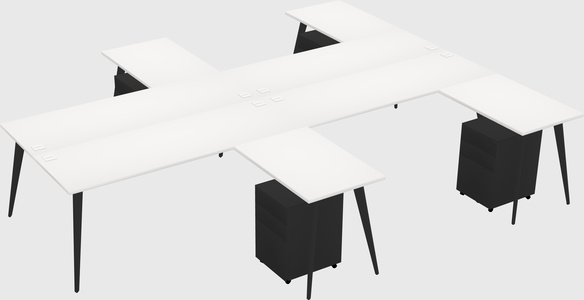 Shared l-shaped office desk system