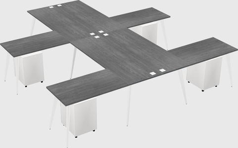 Shared l-shaped office desk system
