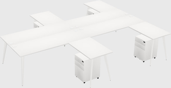 Shared l-shaped office desk system