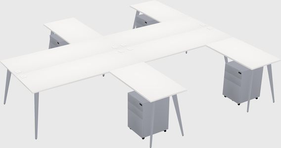 Shared l-shaped office desk system