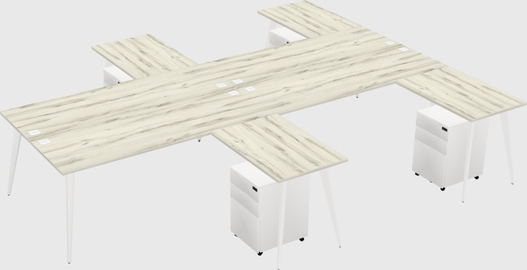 Shared l-shaped office desk system